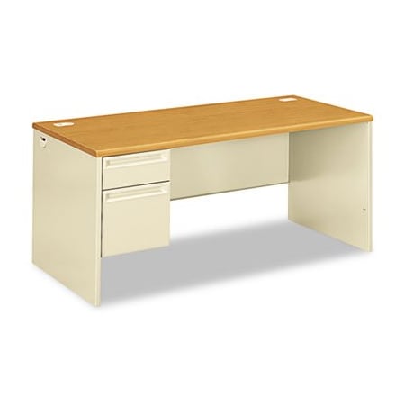 Hon HON, 38000 SERIES LEFT PEDESTAL DESK, 66W X 30D X 29.5H, HARVEST/PUTTY 38292LCL